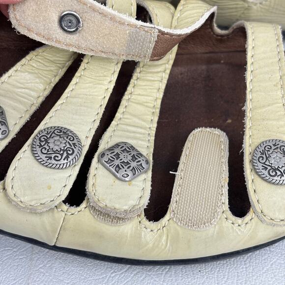 Dansko Janie Slide Sandals Size EU 38 Leather Light Beige Adjustable Strappy - Picture 6 of 10